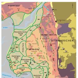 Böden und Wurten in Norderdithmarschen  Grafik: Dirk Meier (c)